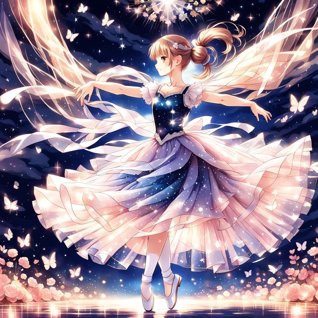 Ballerina Dancing in Light Elegance