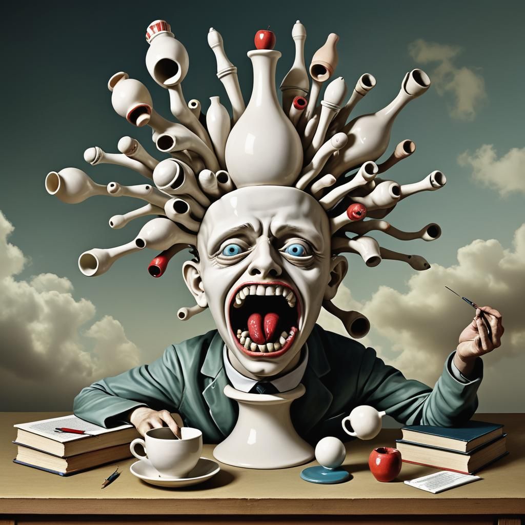 Surreal Ceramic Academic Epidemic Digital Art