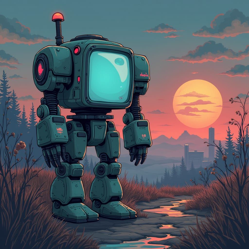 Cartooncore Interstellar Mechs in Sci-Fi Style