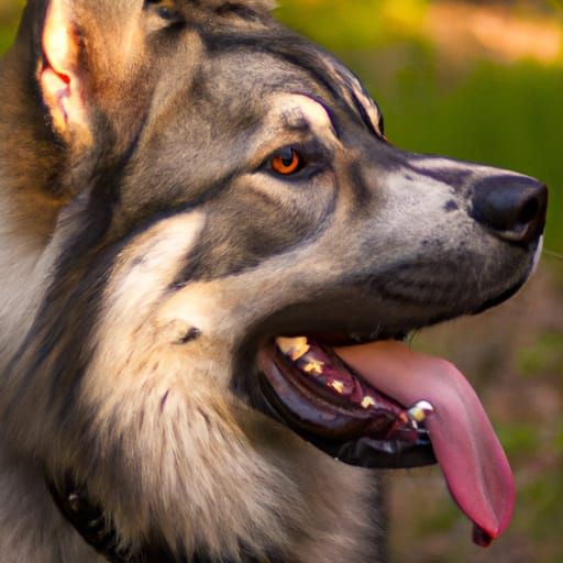 Colorful Cartoon Dog with Fangs