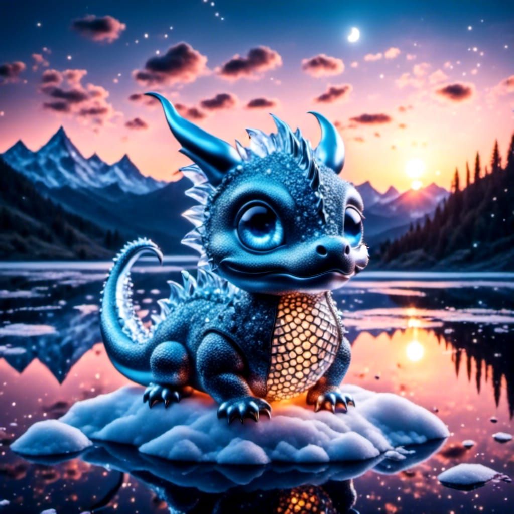 Frost Dragon on a freezing lake