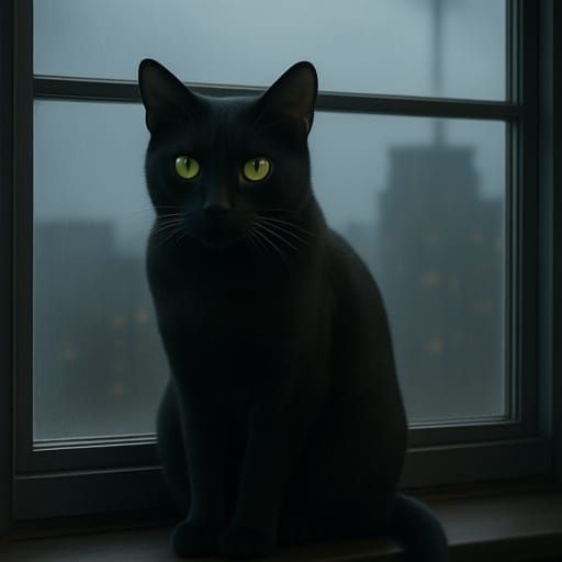 Modern Art Cat with Neon Colors