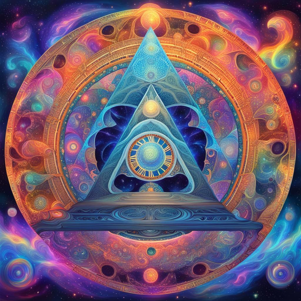 Psychedelic Astral Landscape in Holographic Illustration