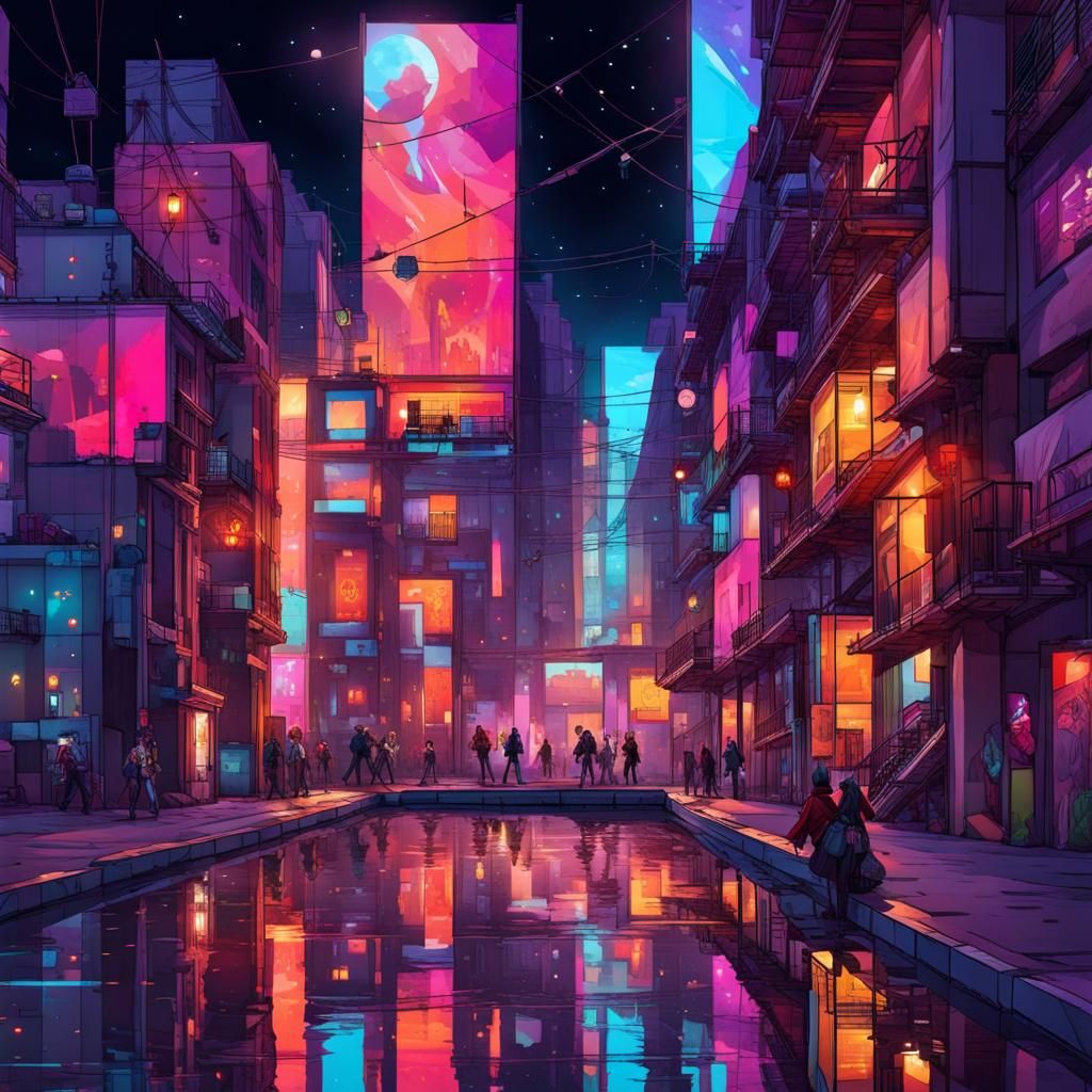 Translucent Pixels in the Night: Aetherpunk Style