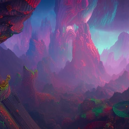 Psychedelic Fantasy Concept Art in Deep Color