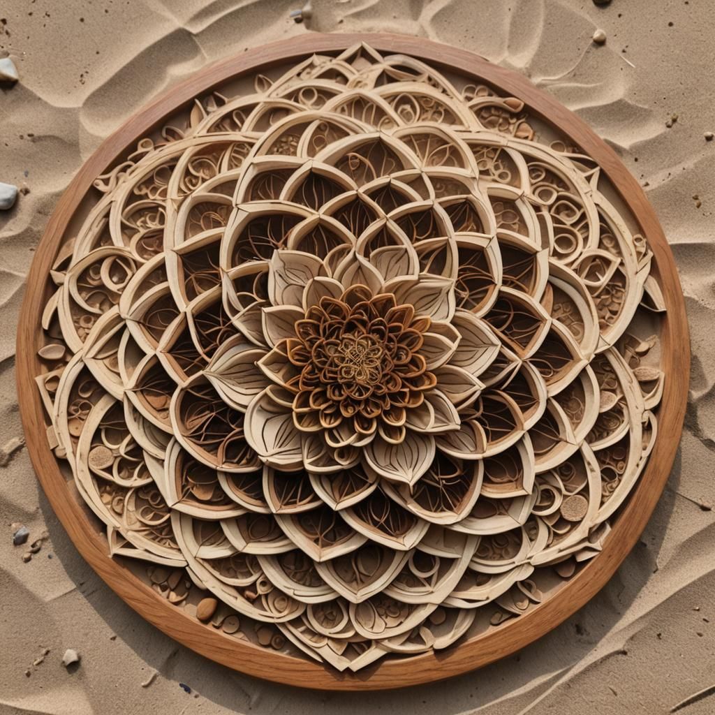 Luminescent Nature Mandala in Mixed Media