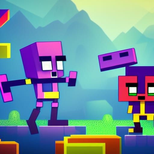 Geometry Dash Fantasy Concept Art in Deep Color