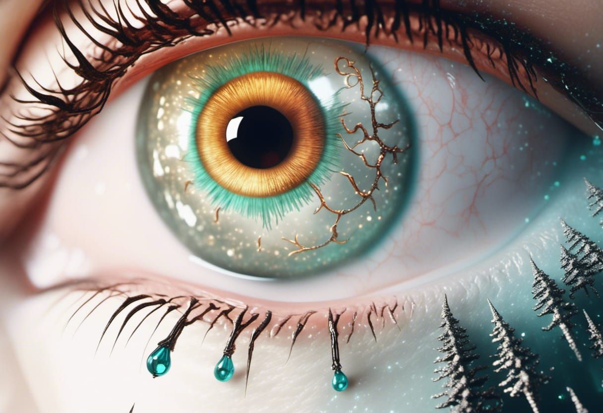 Surreal Eyeball Moon with Smokey Lightning