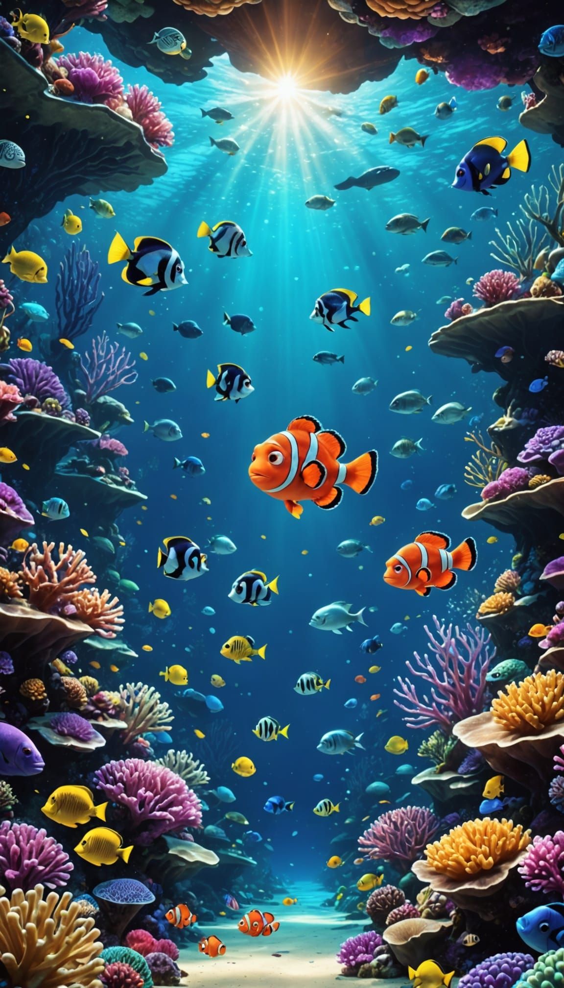 Underwater Wonderland in Vibrant Anime Style