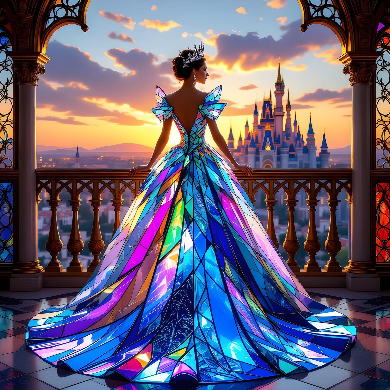 queen  in Glass Dresses