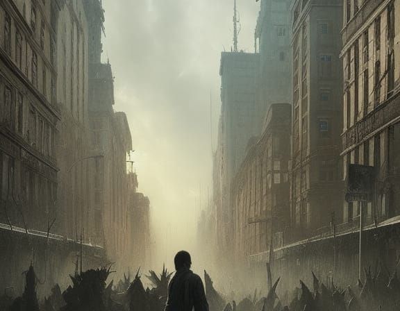 Zombie Apocalypse City Portrait in Hyperrealism