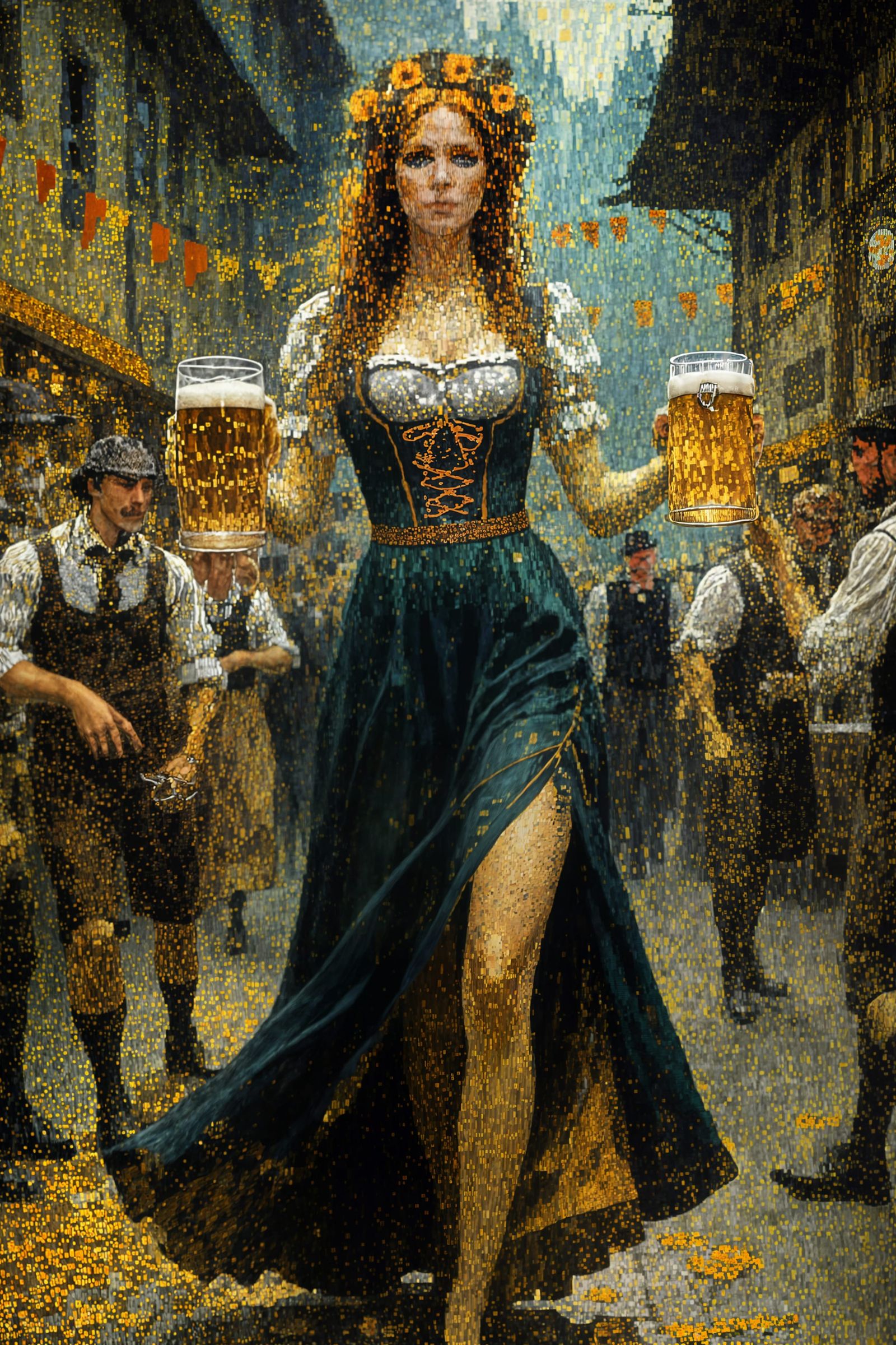 Oktoberfest Spirit Captured in Art Nouveau Style