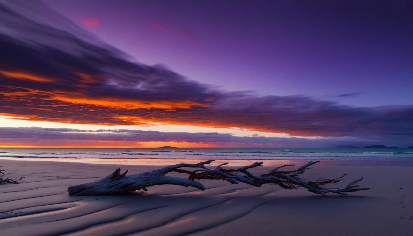 Sunset at a Wild New Zealand Beach