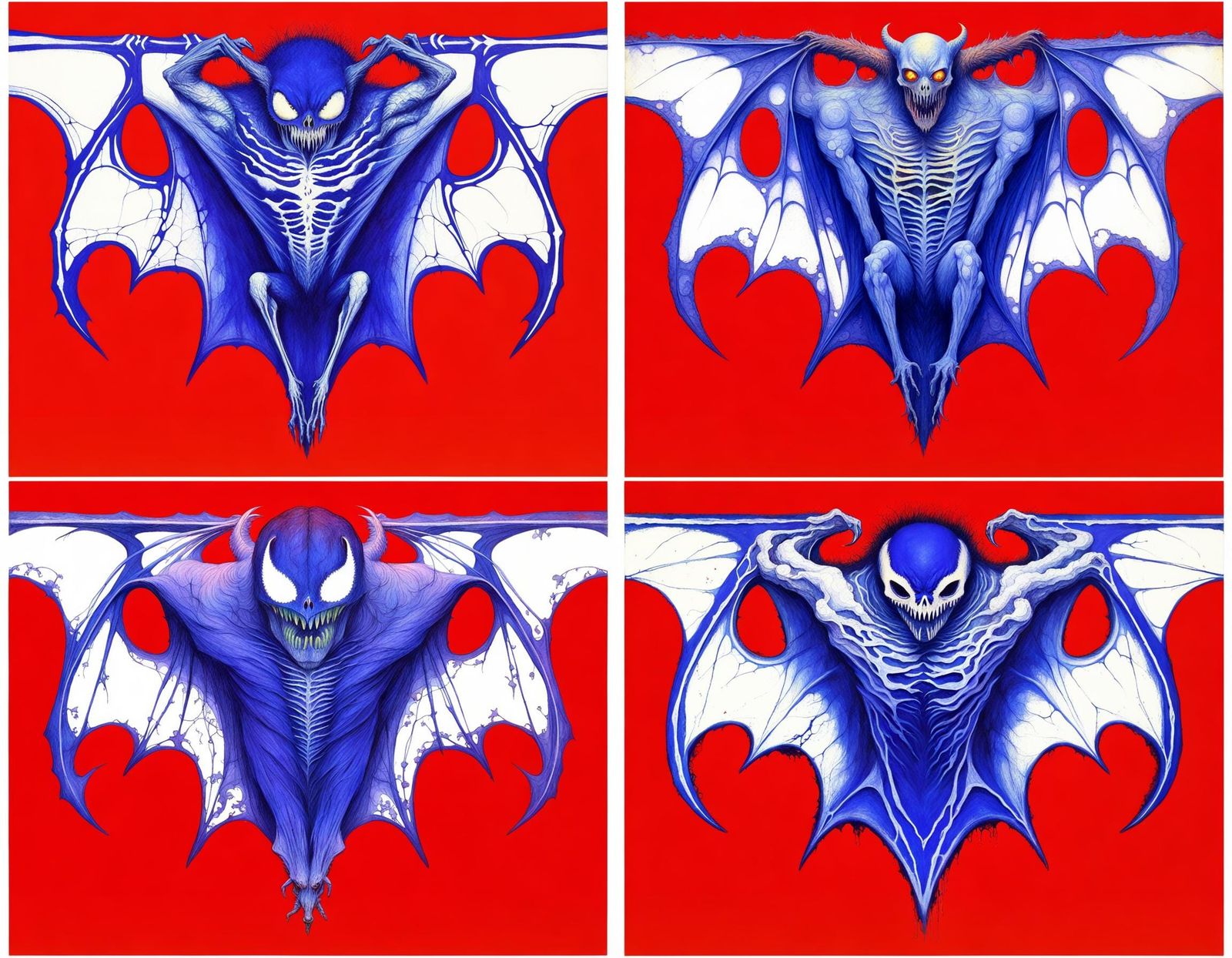 Venom Symbiote Bat with Tattered Wings