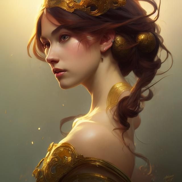 Princess Portrait in Hyperdetailed Splash Art Style