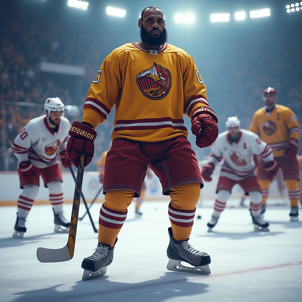 Lebron James Dominates NHL Ice with Hockey Greats