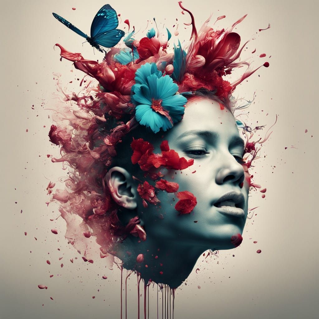 Words as Frantic Winged Creatures in Vibrant Colors