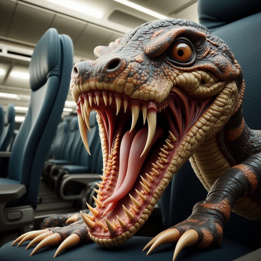 Midflight Panic: Snake Escapes in Airplane Cabin