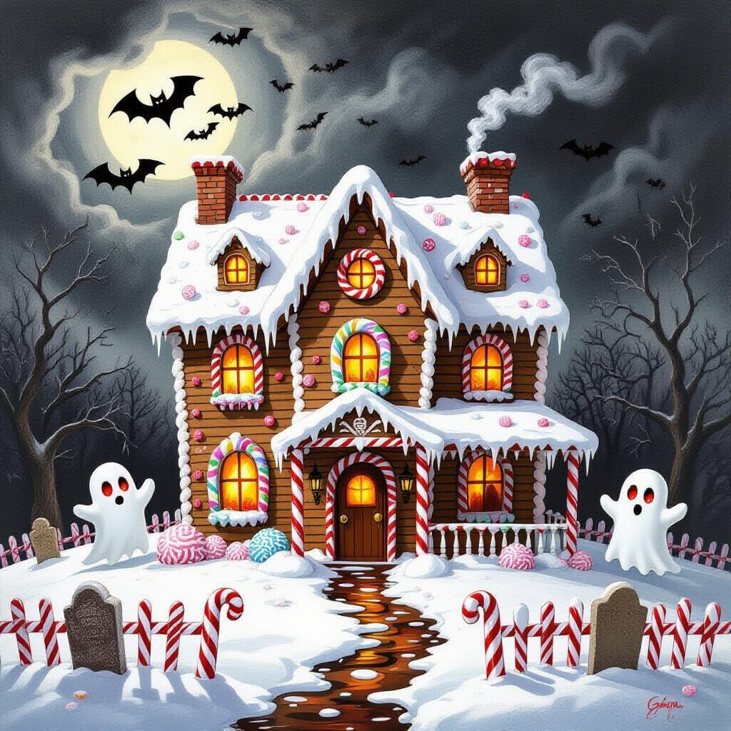Goya-Inspired Gingerbread Haunted Mansion