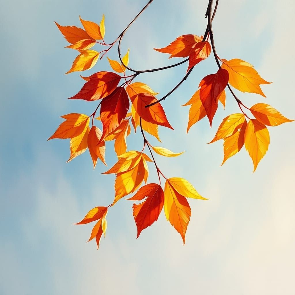 Whimsical Leaves Swaying in Impressionist Style