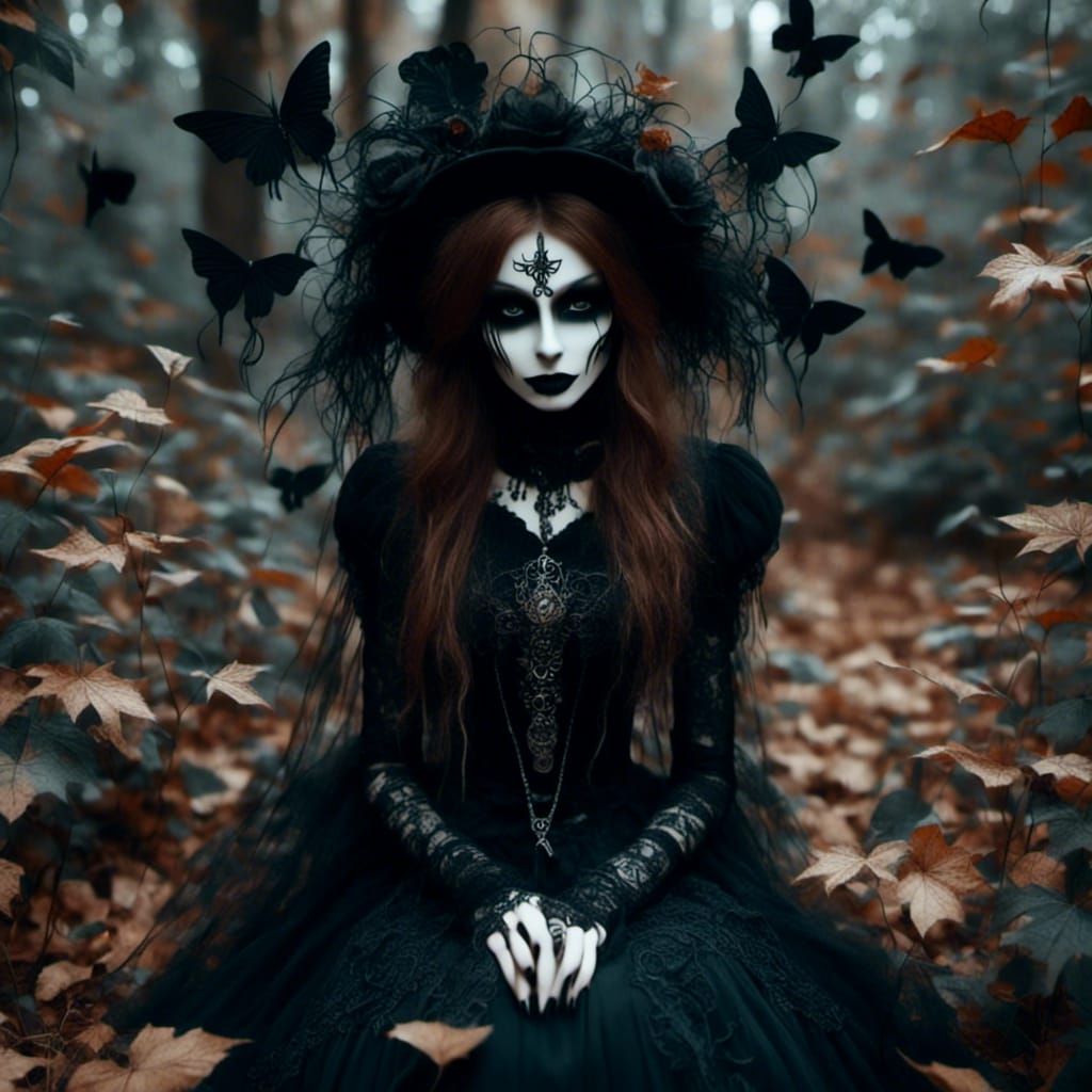 Gothic Glam Cat Girl in Dark Glamour Style