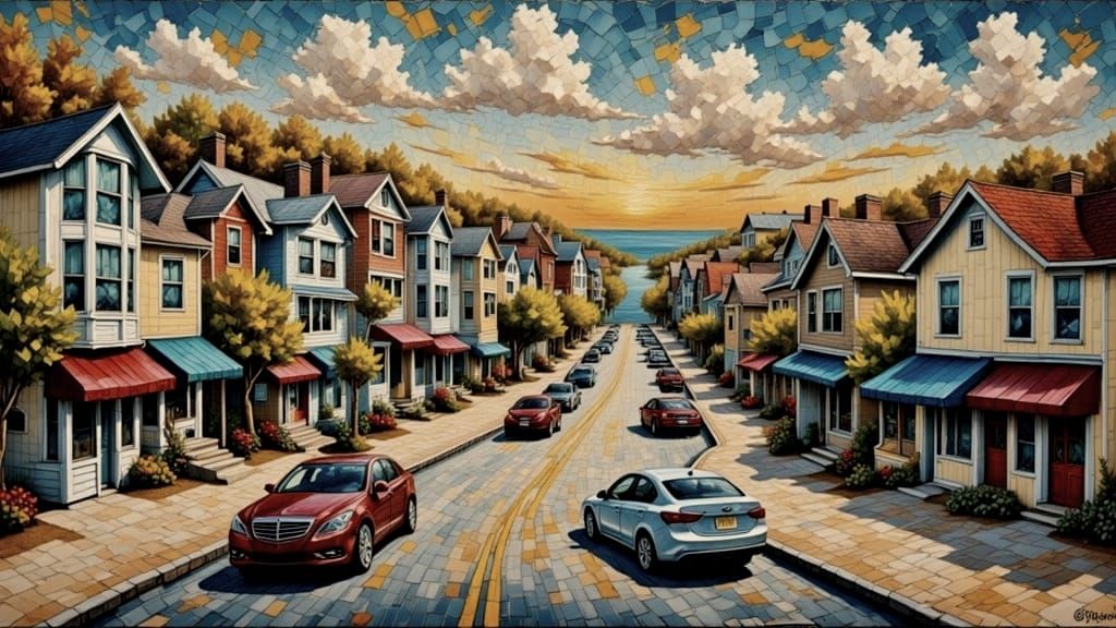 Vibrant Oriental Seascape in Impasto Oil Paint