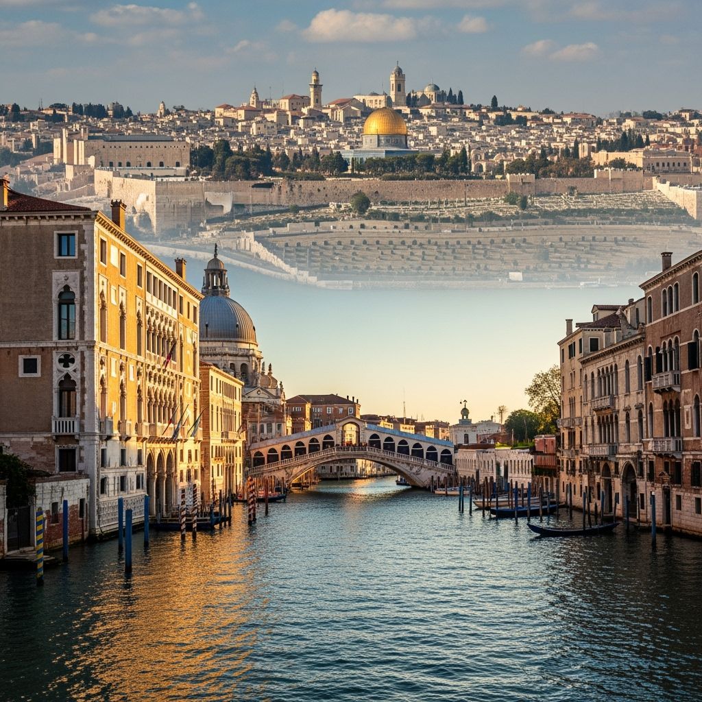 Venice Meets Jerusalem: A Surreal Architectural Fusion