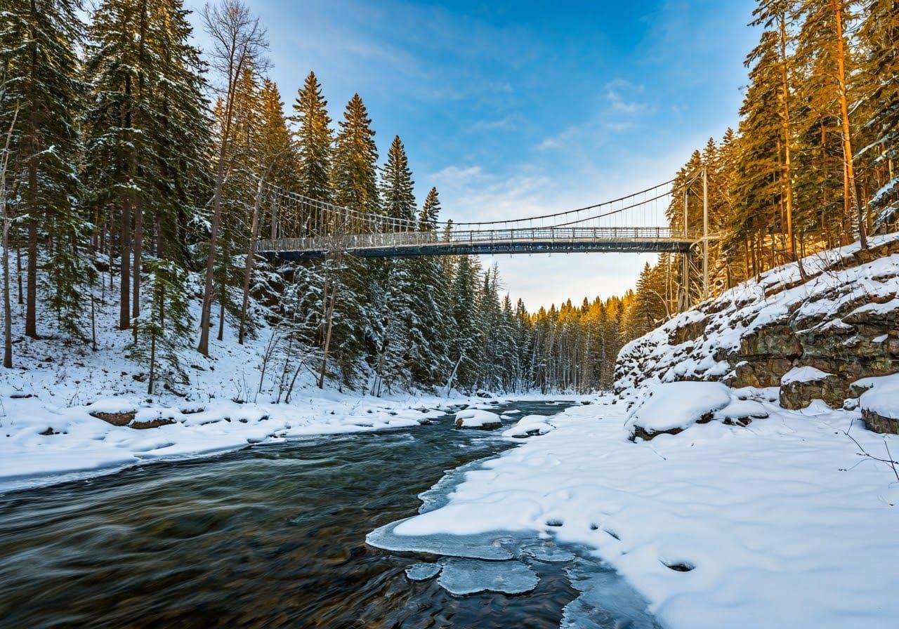 Winter Wonderland with Victorian Bridge