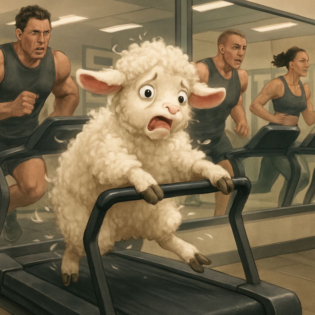 Lamb's Gym Fail: Treadmill Trauma in Action