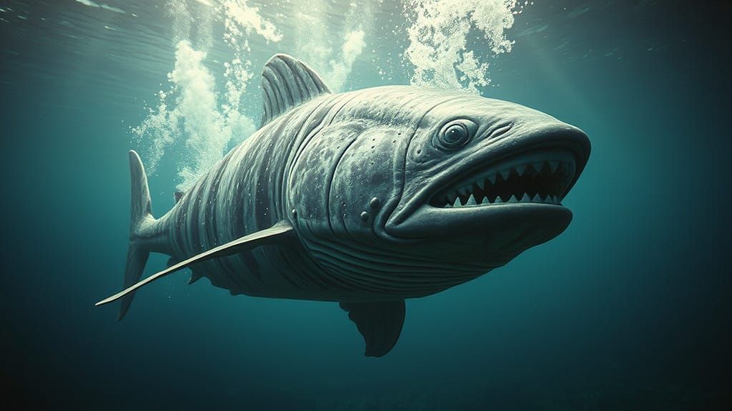 Ancient Megalodon in Cinematic Hyperrealistic Splendor