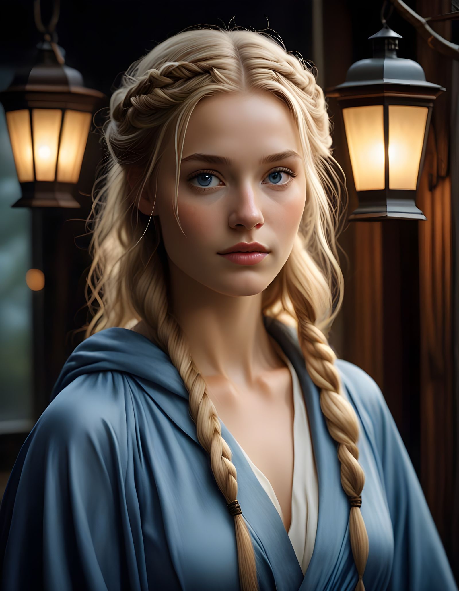 Ethereal Goddess Illuminated by Moonless Night