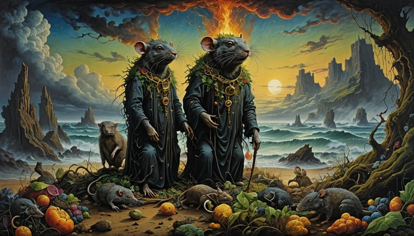 Apocalyptic Surreal Seascape in Heavy Metal Style