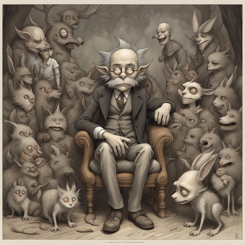 Happy Monsters Telling Jokes at Night