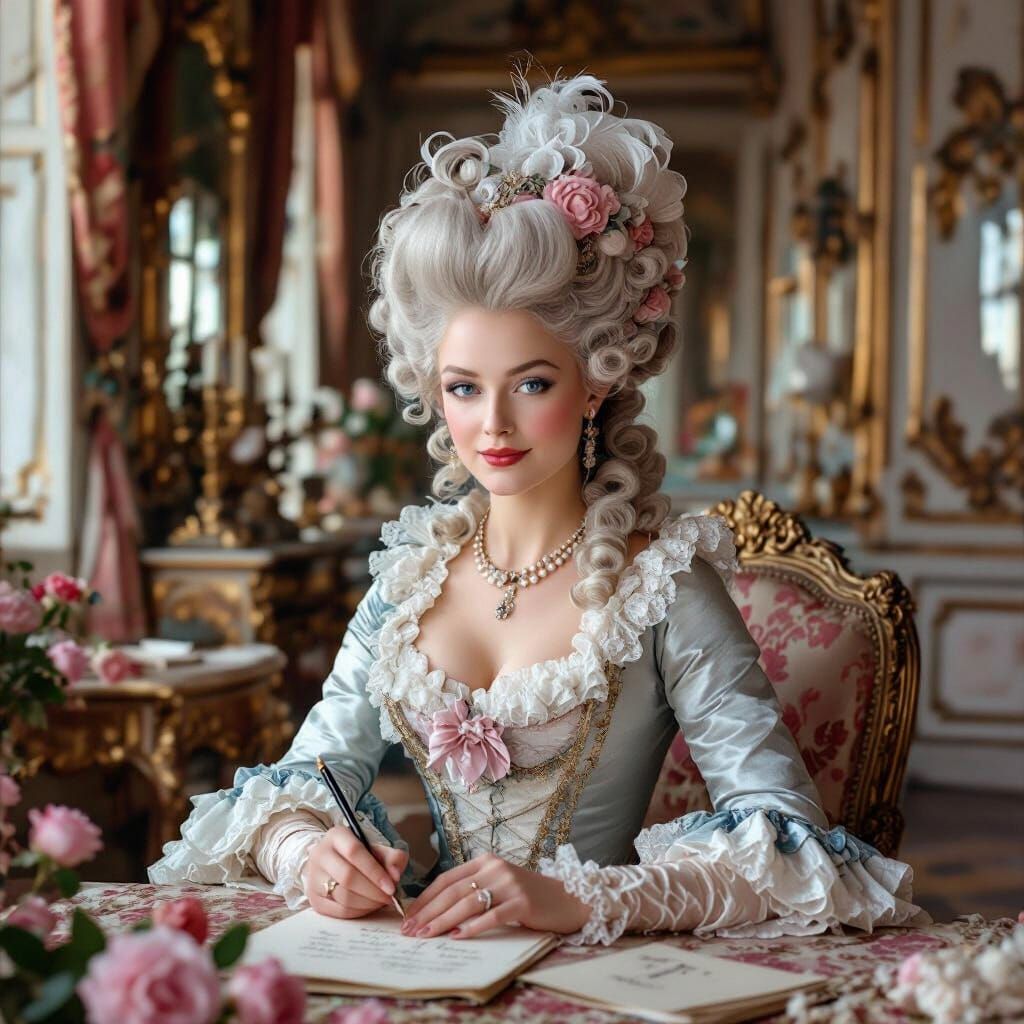 Marie Antoinette in her Boudoir at Versailles