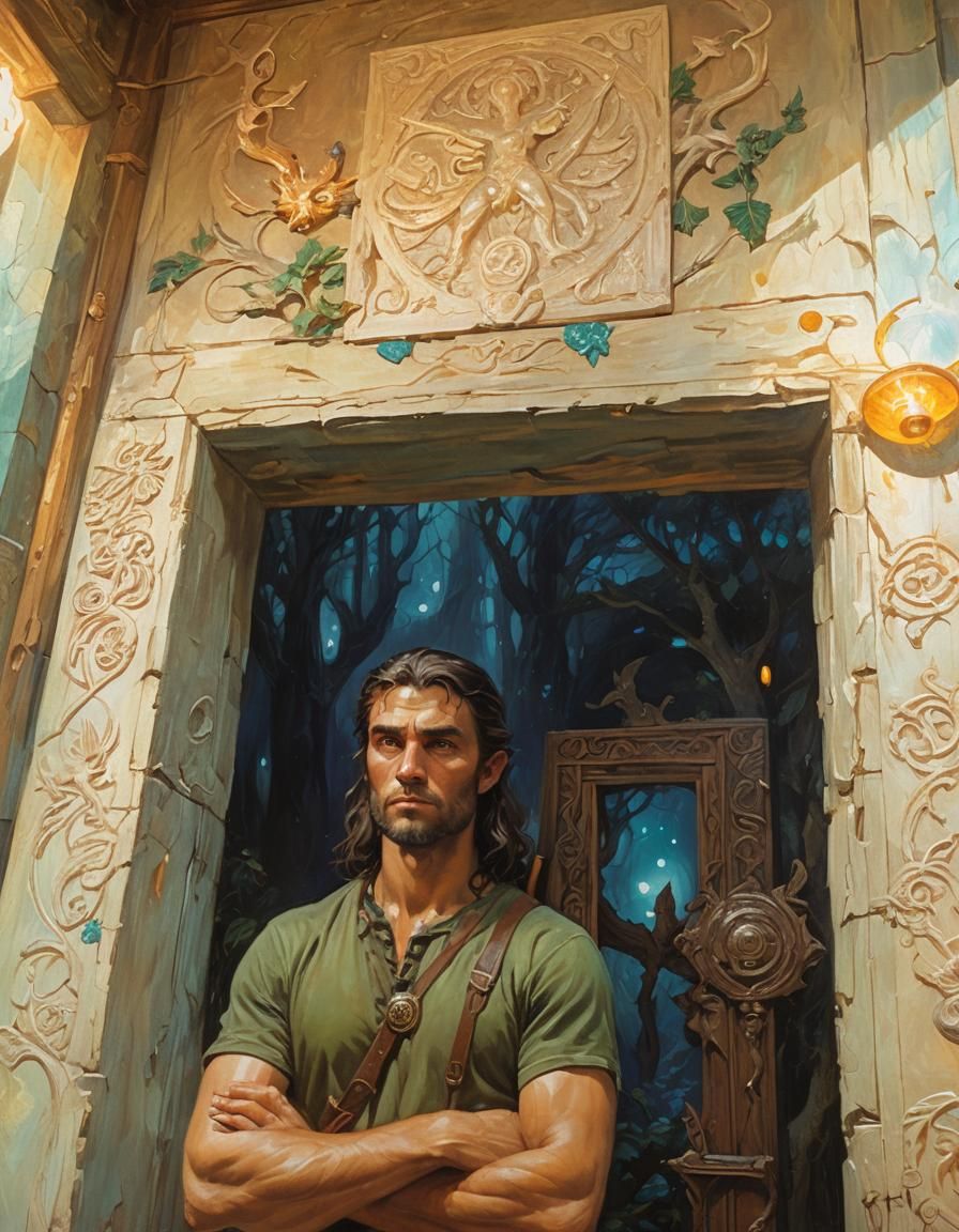 Mystical Creature Portrait in a Twilight Forest