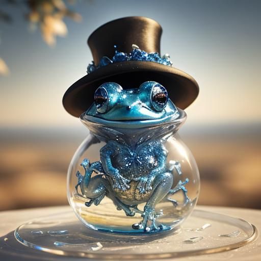 Heavenly Crystal Frog in Hyperrealistic Style