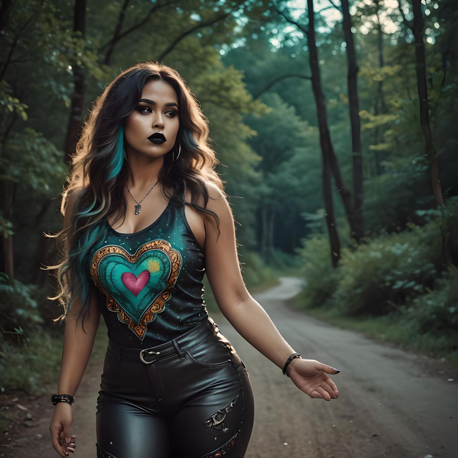 Curvaceous Woman Blowing Kiss: Cinematic Film Still