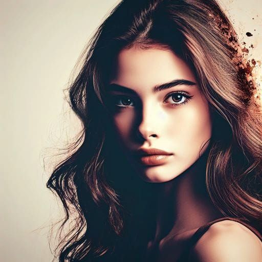 Beautiful French Woman, Splash Art Style