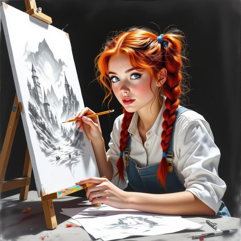 Young Artist Draws Fantasy World in Pencil