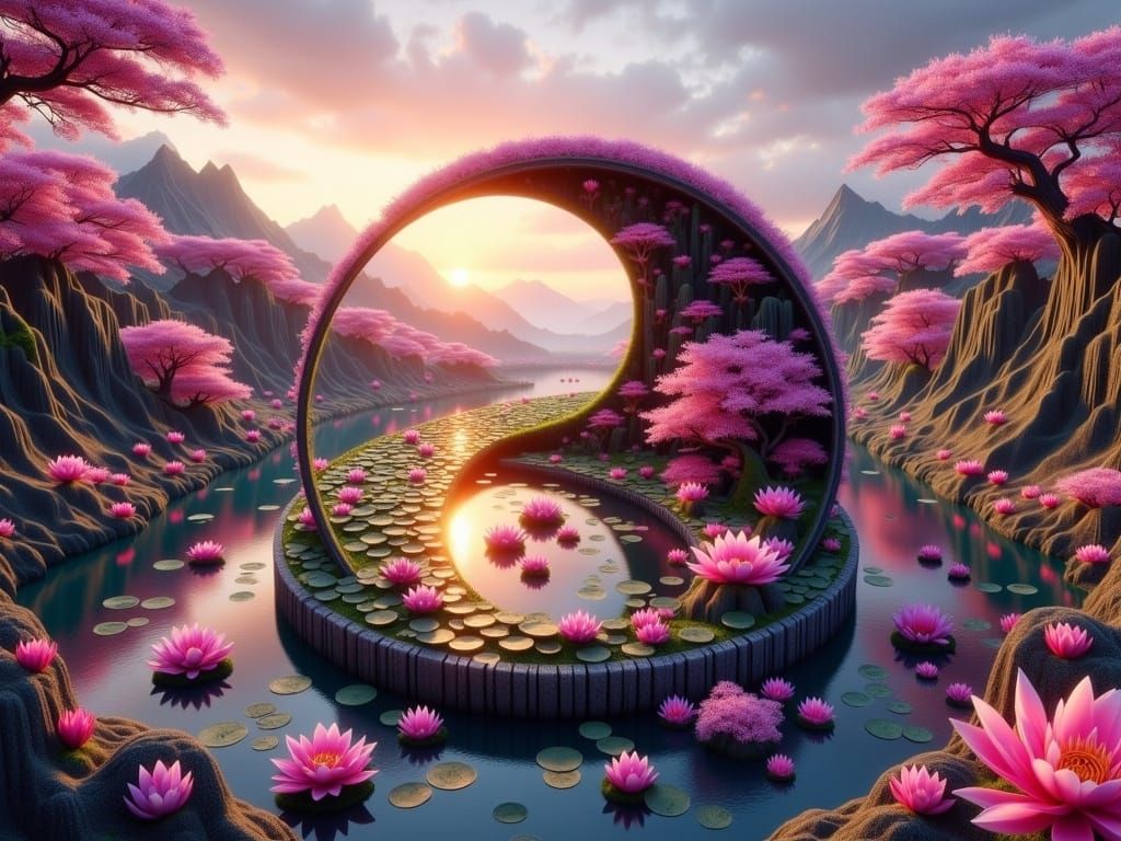 Blossoming Yin Yang Serenity