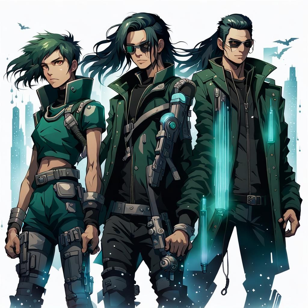 Cyberpunk Angels on Alien Planet