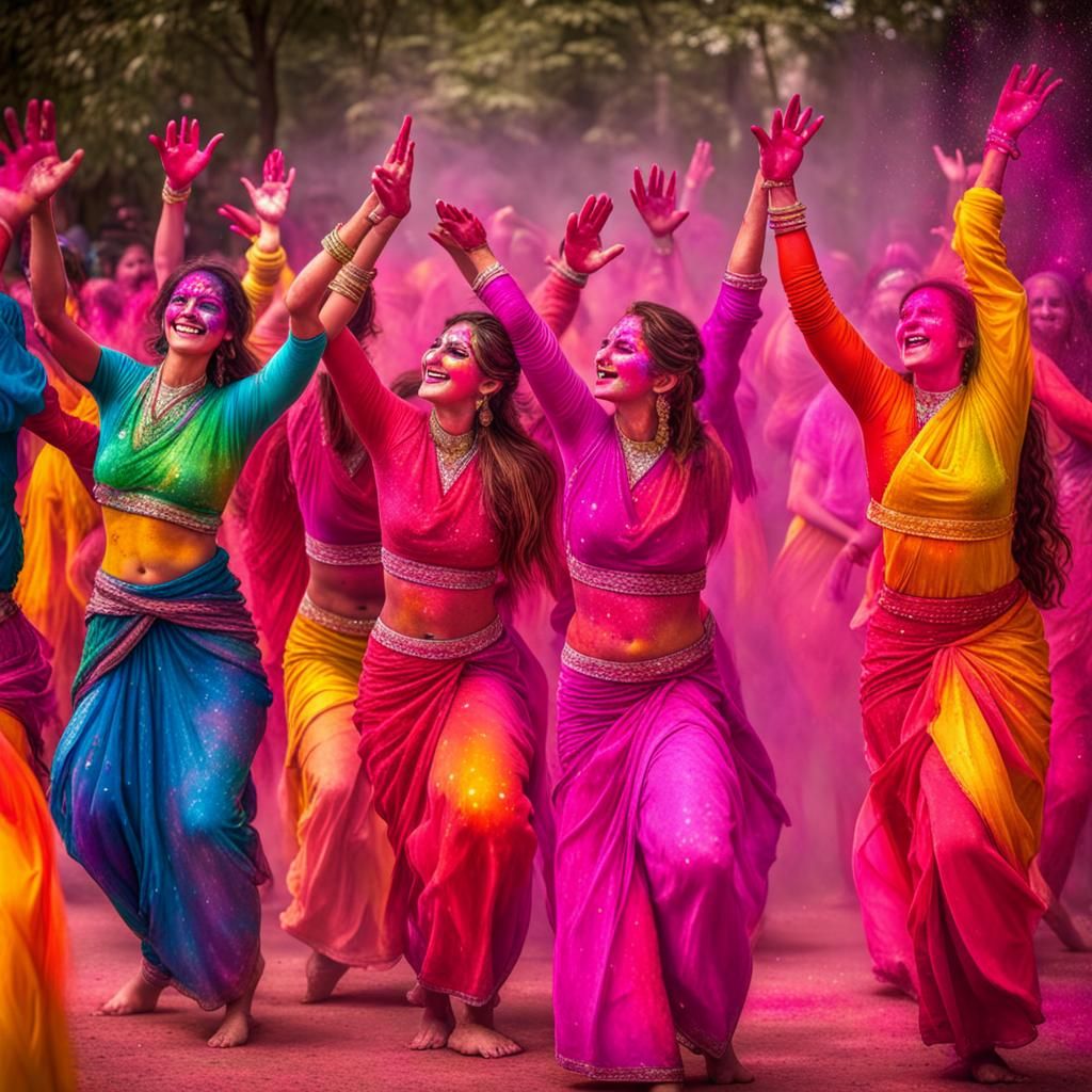 Magical Sparkles Surround Holi Dancers