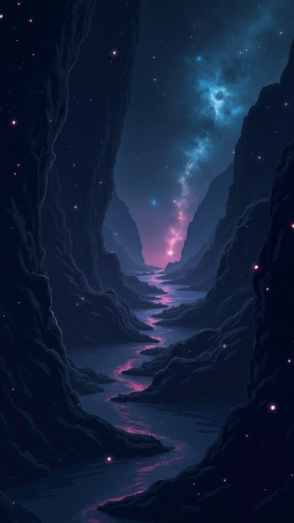 Cosmic Abstract Mobile Wallpaper with Subtle Glowing Accents