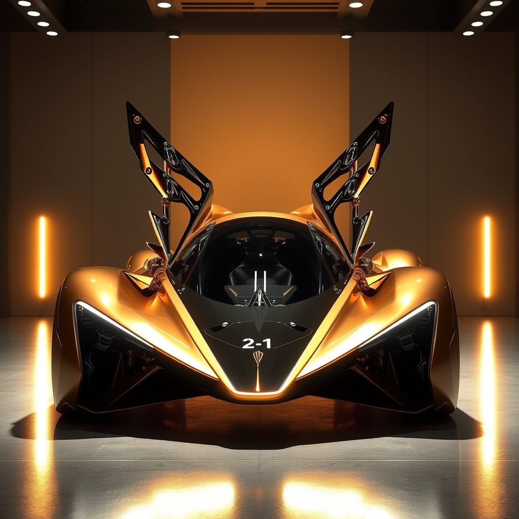 Futuristic Bronze Lancia Concept Car by Da Vinci