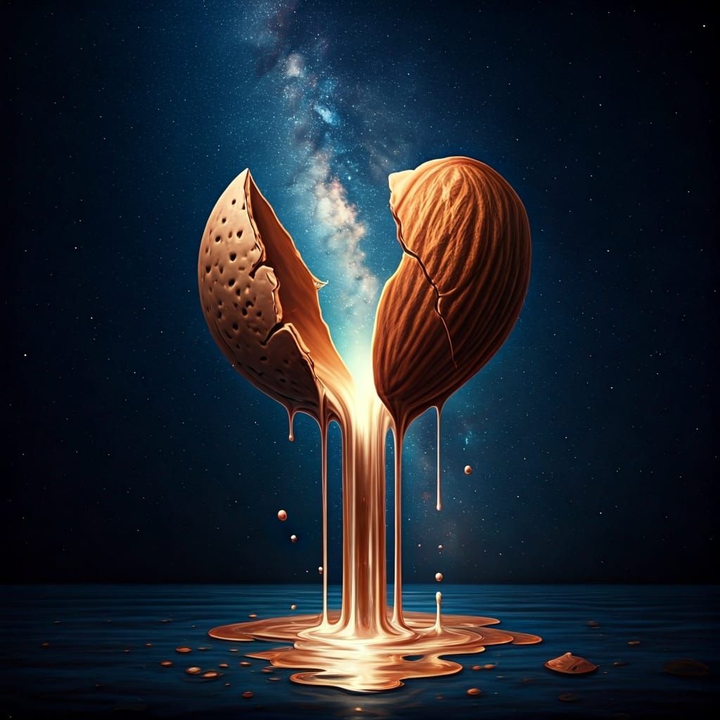 Almond Galaxy in Surrealist Style