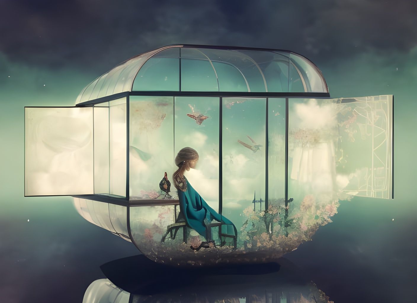 Hyperdetailed Dream in Nested Glass Boxes