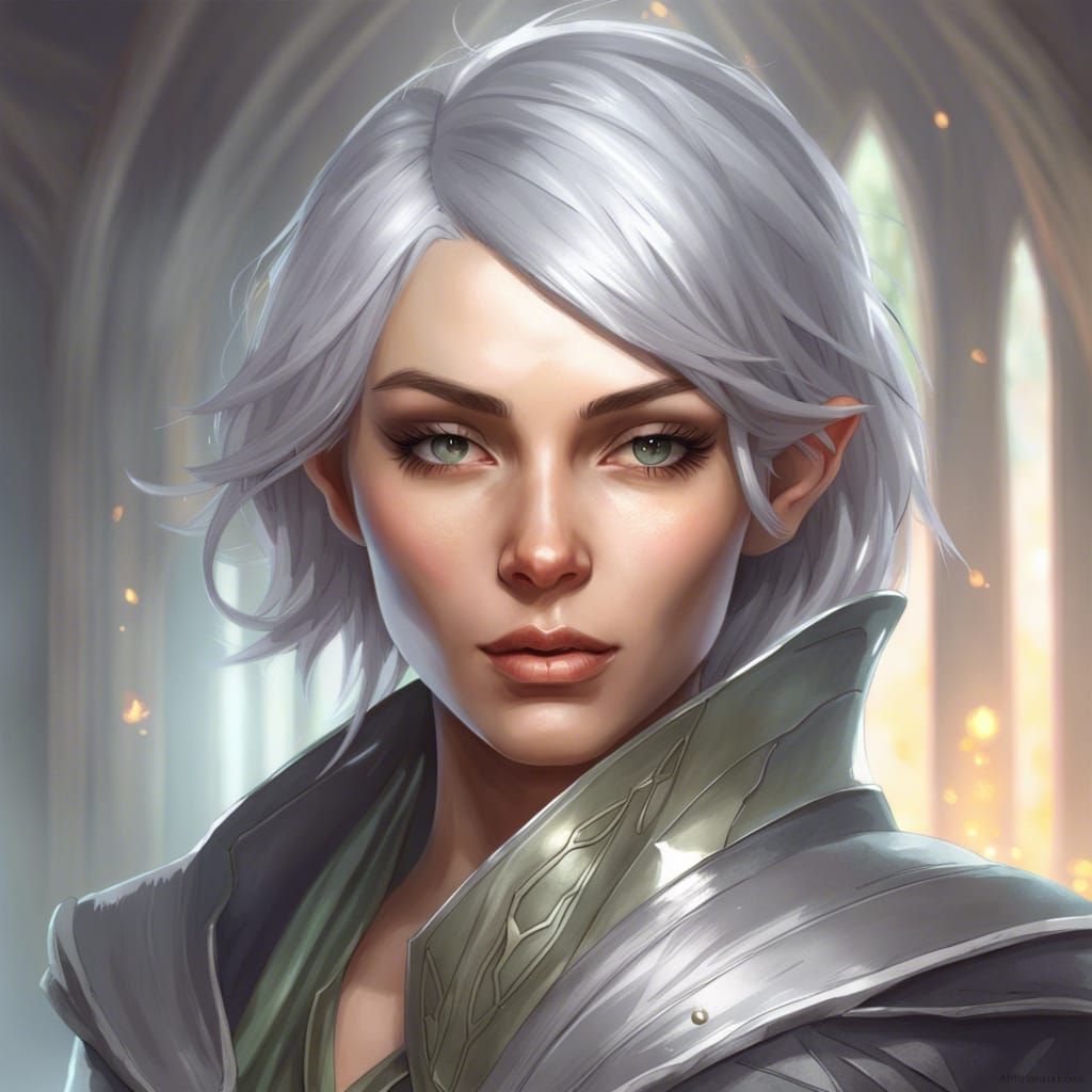 Elven Wizard Portrait in Detailed Fantasy Art Style