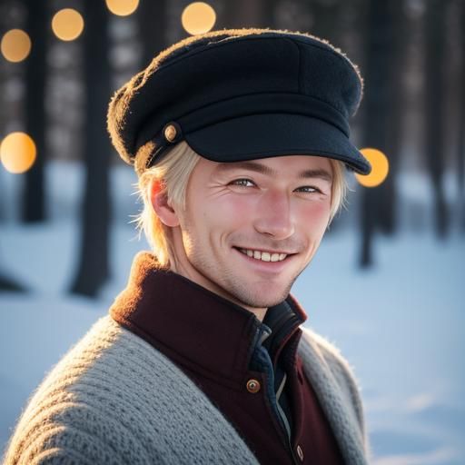Smiling Norwegian Man in Original Hat: Professional Photo
