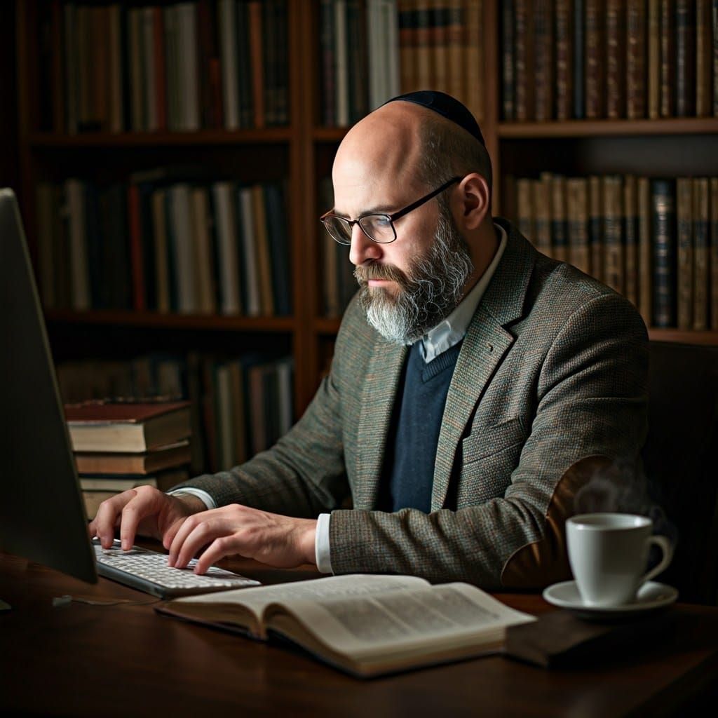 Talmud Scholar Lost in Study, a Haunting Portrait