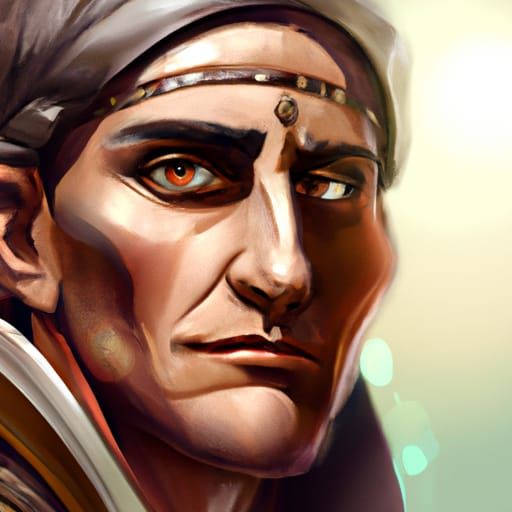 Desert Warrior Portrait in Fantasy Art Style